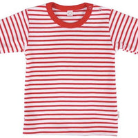 iobio PoPoLiNi Baby/Kinder Kurzarmshirt – Rot/Weiß gestreift