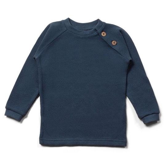 Little Green Radicals Waffel-Raglan-Pullover – Navy und weitere Kinder Pullover bei kippie.shop