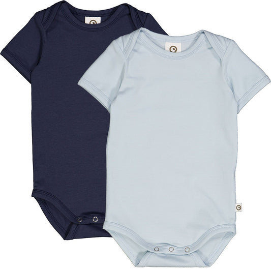 Müsli by green cotton Kurzarm-Body 2er Pack – Night Blue/Balsam Blue und weitere Baby Body bei kippie.shop