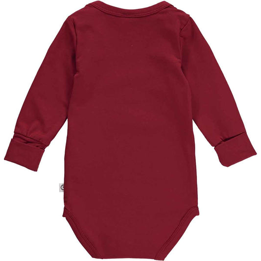 Müsli by green cotton Langarm-Body – Berry Red und weitere Baby Body bei kippie.shop