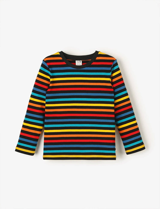 The QT Langarmshirt Schwarz mit bunten Streifen und weitere Langarmshirt bei kippie.shop